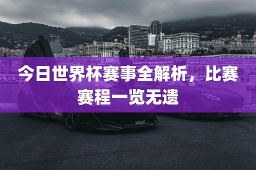 今日世界杯赛事全解析，比赛赛程一览无遗