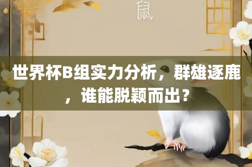 世界杯B组实力分析，群雄逐鹿，谁能脱颖而出？
