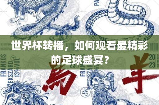 世界杯转播，如何观看最精彩的足球盛宴？