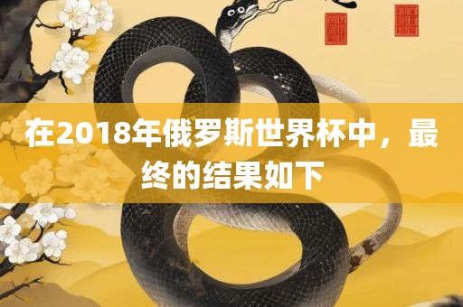 在2018年俄罗斯世界杯中，最终的结果如下