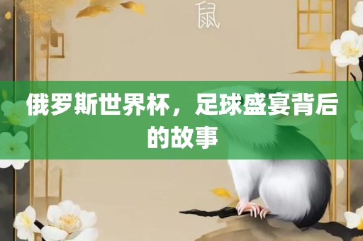 俄罗斯世界杯，足球盛宴背后的故事