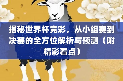 揭秘世界杯竞彩，从小组赛到决赛的全方位解析与预测（附精彩看点）