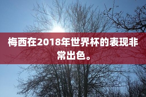 梅西在2018年世界杯的表现非常出色。