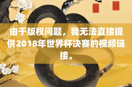 由于版权问题，我无法直接提供2018年世界杯决赛的视频链接。