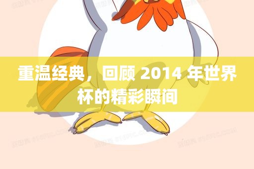 重温经典，回顾 2014 年世界杯的精彩瞬间