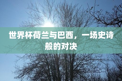 世界杯荷兰与巴西，一场史诗般的对决