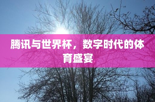 腾讯与世界杯，数字时代的体育盛宴