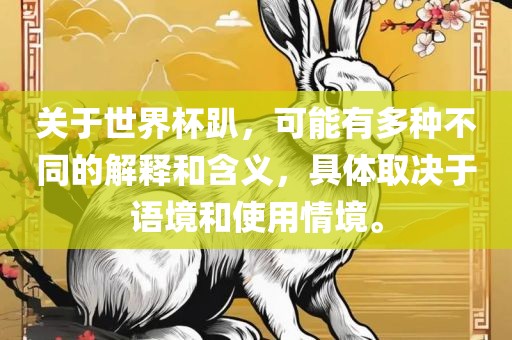 关于世界杯趴，可能有多种不同的解释和含义，具体取决于语境和使用情境。