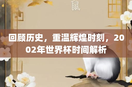回顾历史，重温辉煌时刻，2002年世界杯时间解析
