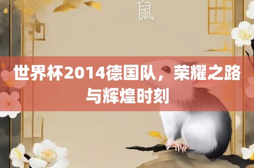 世界杯2014德国队，荣耀之路与辉煌时刻