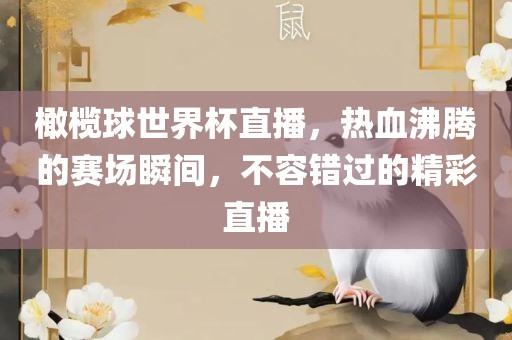 橄榄球世界杯直播，热血沸腾的赛场瞬间，不容错过的精彩直播