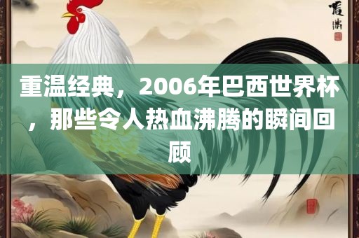 重温经典，2006年巴西世界杯，那些令人热血沸腾的瞬间回顾