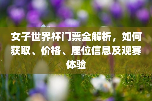 女子世界杯门票全解析，如何获取、价格、座位信息及观赛体验