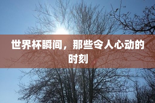 世界杯瞬间，那些令人心动的时刻