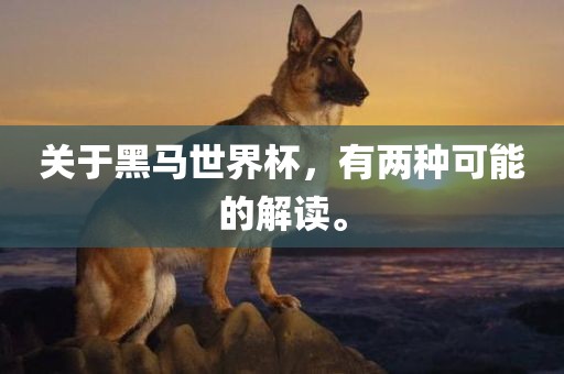 关于黑马世界杯，有两种可能的解读。