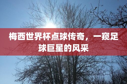 梅西世界杯点球传奇，一窥足球巨星的风采