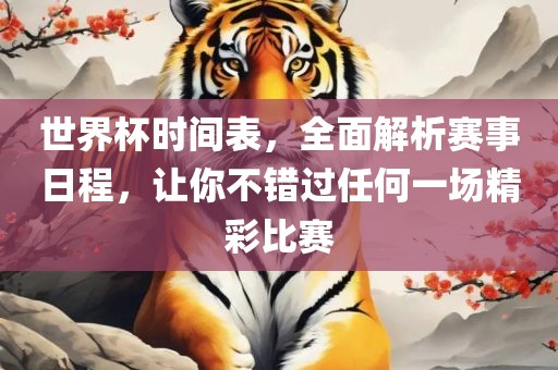 世界杯时间表，全面解析赛事日程，让你不错过任何一场精彩比赛