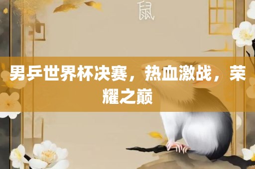 男乒世界杯决赛，热血激战，荣耀之巅