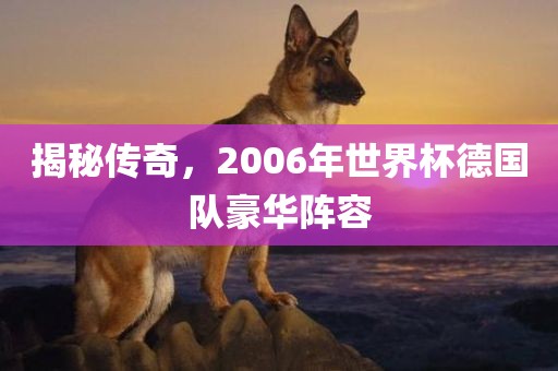 揭秘传奇，2006年世界杯德国队豪华阵容