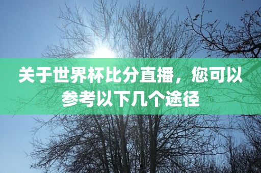 关于世界杯比分直播，您可以参考以下几个途径