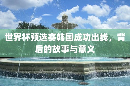 世界杯预选赛韩国成功出线，背后的故事与意义