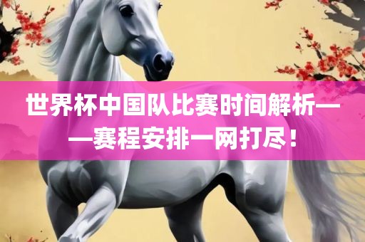世界杯中国队比赛时间解析——赛程安排一网打尽！