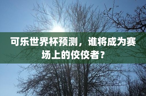 可乐世界杯预测，谁将成为赛场上的佼佼者？